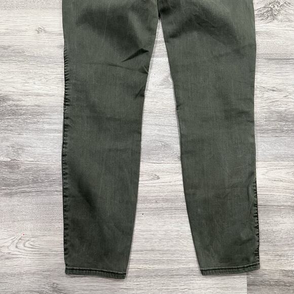 Pistola‎ Anthropologie Moto Skinny Olive Green Denim Pants Ribbed Knee Size 27 - Picture 6 of 12